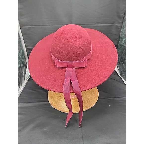 Vintage Sylvia Bollman Doeskin Maroon Felt Hat 100% Wool Made in USA - Picture 1 of 8
